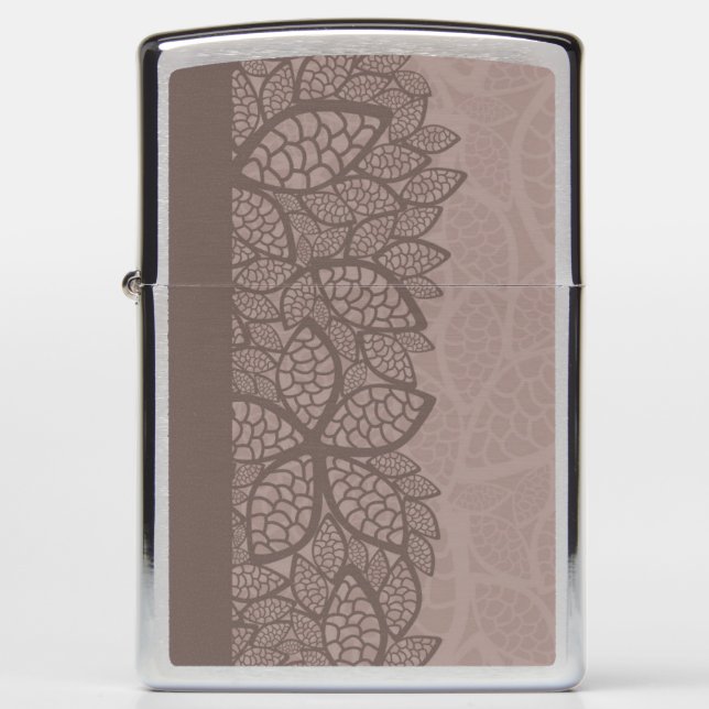 Leaf pattern border and background zippo lighter (Front)