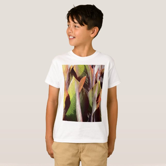 leaf pattern botanic theme T-Shirt (Front Full)