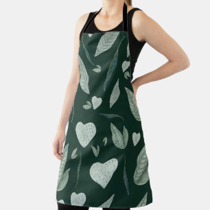 Leaf Pattern Botanical Boho Kitchen Apron