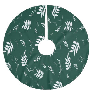 leaf pattern brushed polyester tree skirt