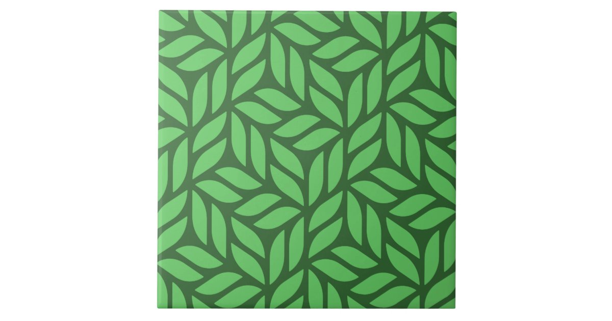 Leaf Pattern Ceramic Tile | Zazzle