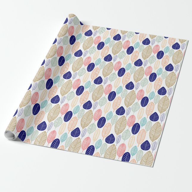 Leaf Pattern - Colors 01 Wrapping Paper (Unrolled)