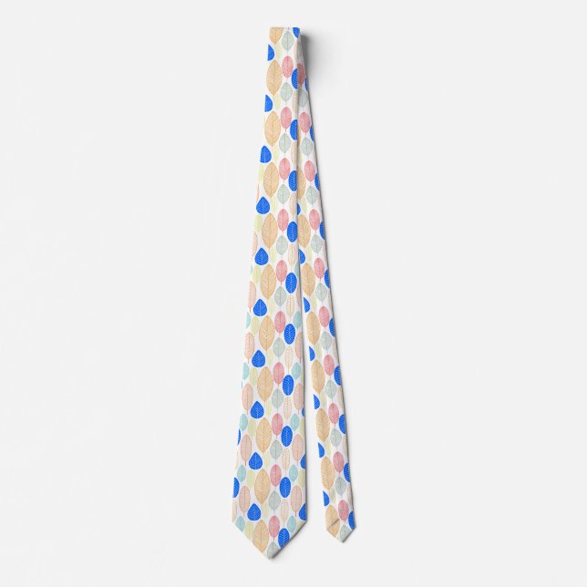 Leaf Pattern - Colors 02 Neck Tie (Front)