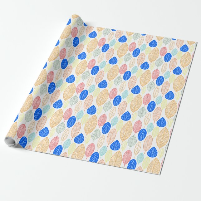 Leaf Pattern - Colors 02 Wrapping Paper (Unrolled)