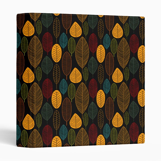 Leaf Pattern - Colors 3 Ring Binder (Front/Spine)