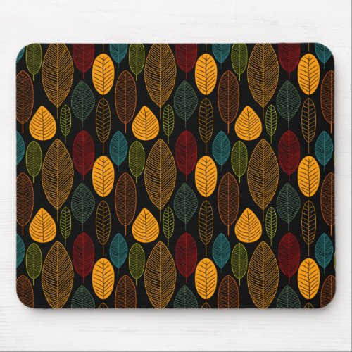 Leaf Pattern _ Colors Mouse Pad