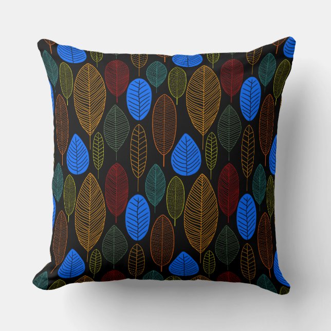 Leaf Pattern - Colours 02 Throw Pillow (Front)