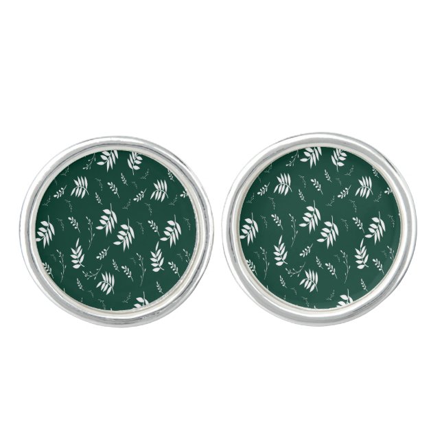 leaf pattern cufflinks (Front)