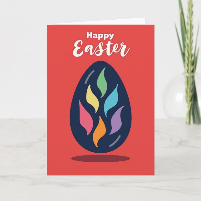 Leaf Pattern Easter Card (Front)