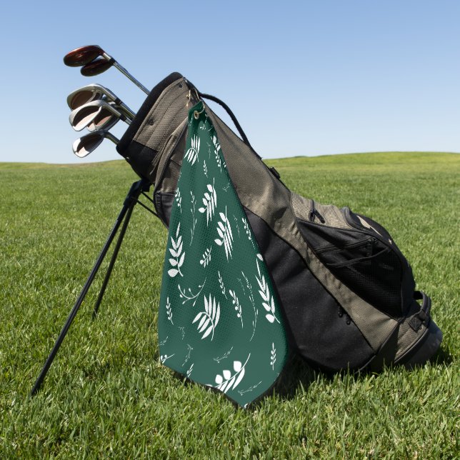 leaf pattern golf towel (Green)