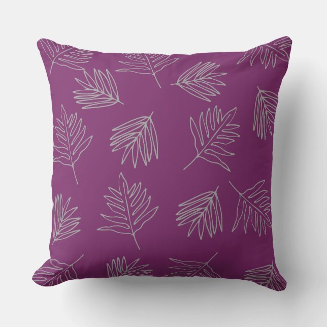 Leaf Pattern Graphic  Throw Pillow (Front)