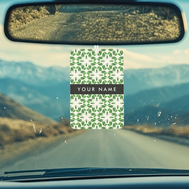 Leaf Pattern, Green Leaves, Your Name Air Freshener (Creator Uploaded)