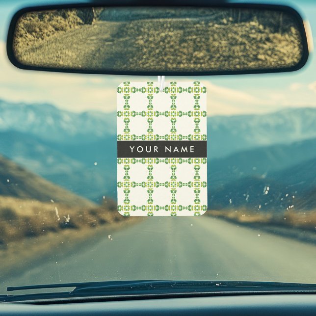 Leaf Pattern, Green Leaves, Your Name Air Freshener (Creator Uploaded)