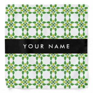 Leaf Pattern, Green Leaves, Your Name Bandana