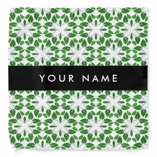 Leaf Pattern Green Leaves Your Name Bandana