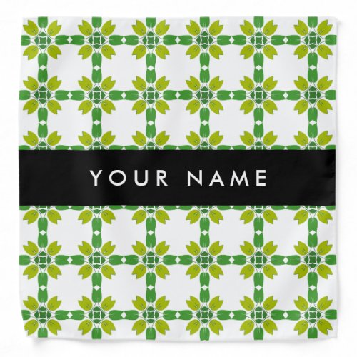 Leaf Pattern Green Leaves Your Name Bandana