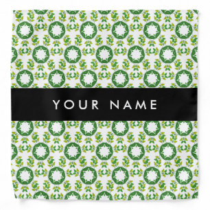 Leaf Pattern, Green Leaves, Your Name Bandana