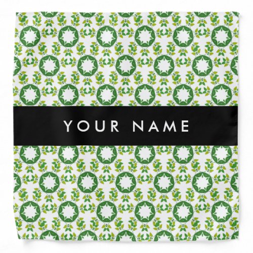 Leaf Pattern Green Leaves Your Name Bandana