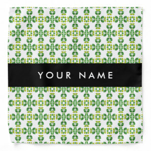 Leaf Pattern, Green Leaves, Your Name Bandana
