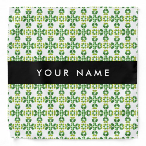 Leaf Pattern Green Leaves Your Name Bandana