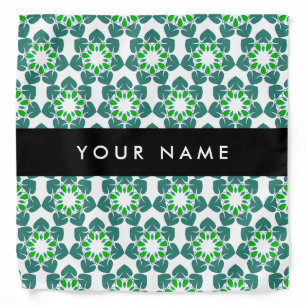 Leaf Pattern, Green Leaves, Your Name Bandana