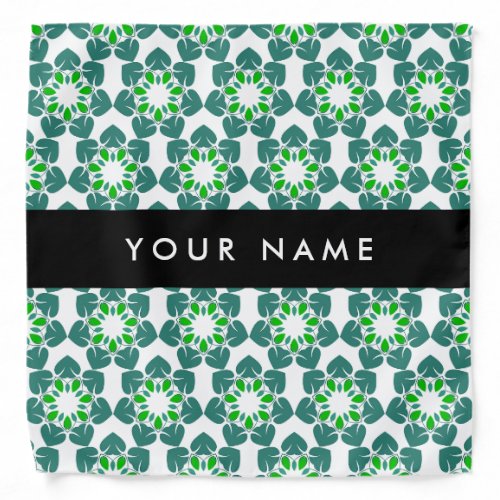 Leaf Pattern Green Leaves Your Name Bandana