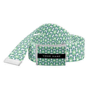 Leaf Pattern, Green Leaves, Your Name Belt