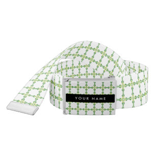 Leaf Pattern, Green Leaves, Your Name Belt