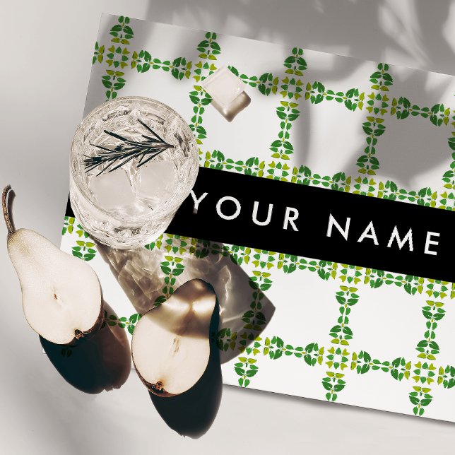 Leaf Pattern, Green Leaves, Your Name Cloth Placemat (Creator Uploaded)