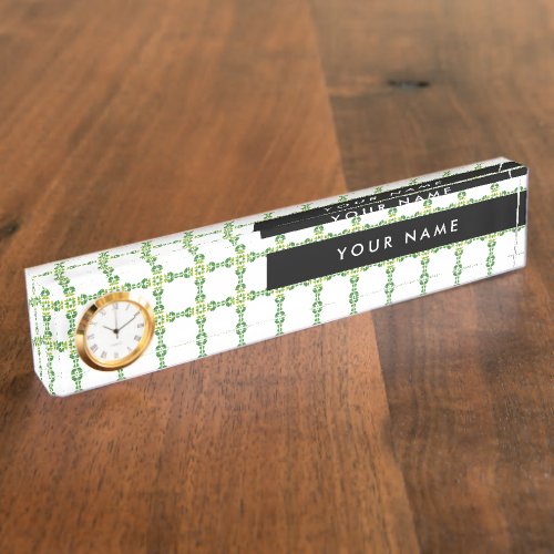 Leaf Pattern Green Leaves Your Name Desk Name Plate