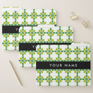 Leaf Pattern, Green Leaves, Your Name File Folder
