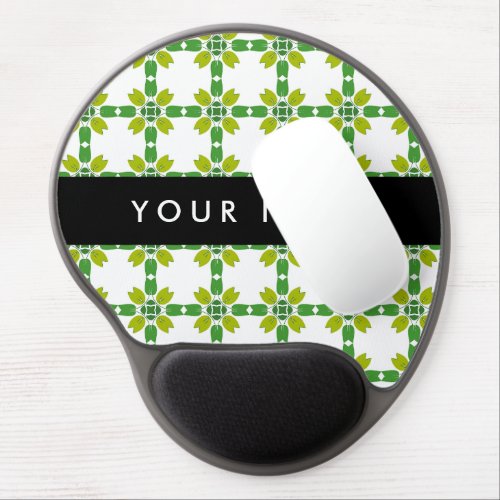 Leaf Pattern Green Leaves Your Name Gel Mouse Pad