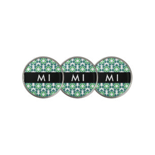 Leaf Pattern, Green Leaves, Your Name Golf Ball Marker