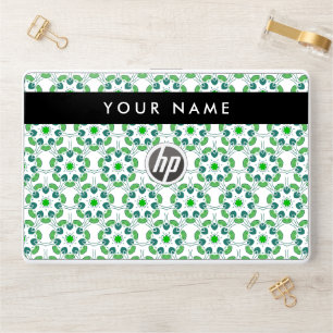 Leaf Pattern, Green Leaves, Your Name HP Laptop Skin