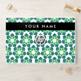 Leaf Pattern, Green Leaves, Your Name HP Laptop Skin