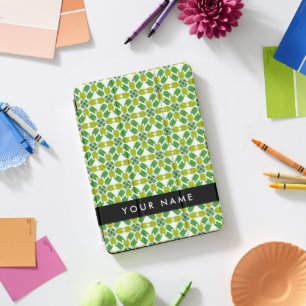 Leaf Pattern, Green Leaves, Your Name iPad Pro Cover