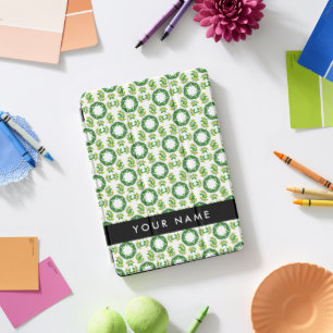 Leaf Pattern, Green Leaves, Your Name iPad Pro Cover