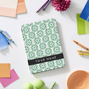 Leaf Pattern, Green Leaves, Your Name iPad Pro Cover