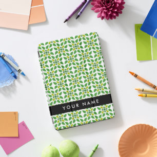 Leaf Pattern, Green Leaves, Your Name iPad Pro Cover