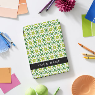 Leaf Pattern, Green Leaves, Your Name iPad Pro Cover
