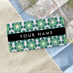 Leaf Pattern, Green Leaves, Your Name License Plate