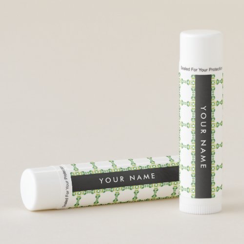 Leaf Pattern Green Leaves Your Name Lip Balm