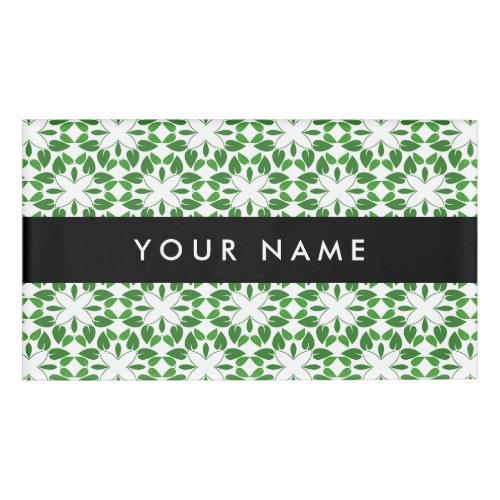 Leaf Pattern Green Leaves Your Name Name Tag