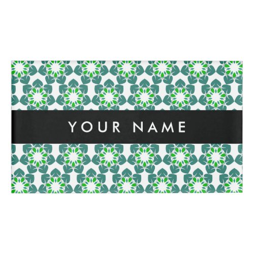 Leaf Pattern Green Leaves Your Name Name Tag