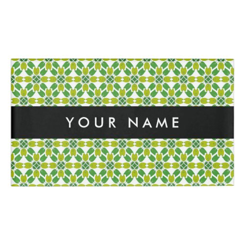 Leaf Pattern Green Leaves Your Name Name Tag