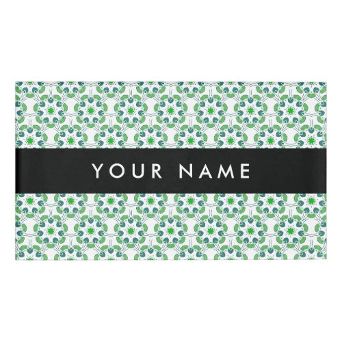 Leaf Pattern Green Leaves Your Name Name Tag