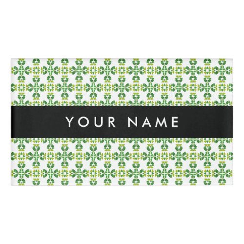 Leaf Pattern Green Leaves Your Name Name Tag