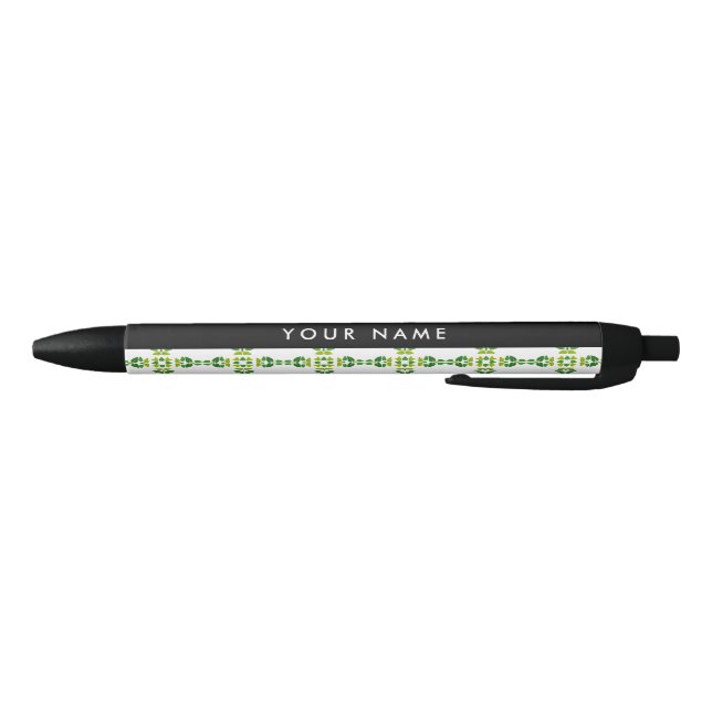 Leaf Pattern, Green Leaves, Your Name Pen (Bottom)
