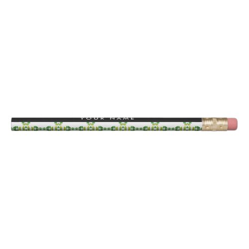 Leaf Pattern Green Leaves Your Name Pencil