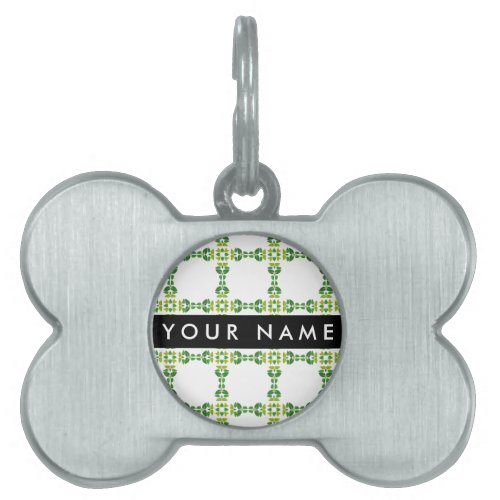 Leaf Pattern Green Leaves Your Name Pet ID Tag